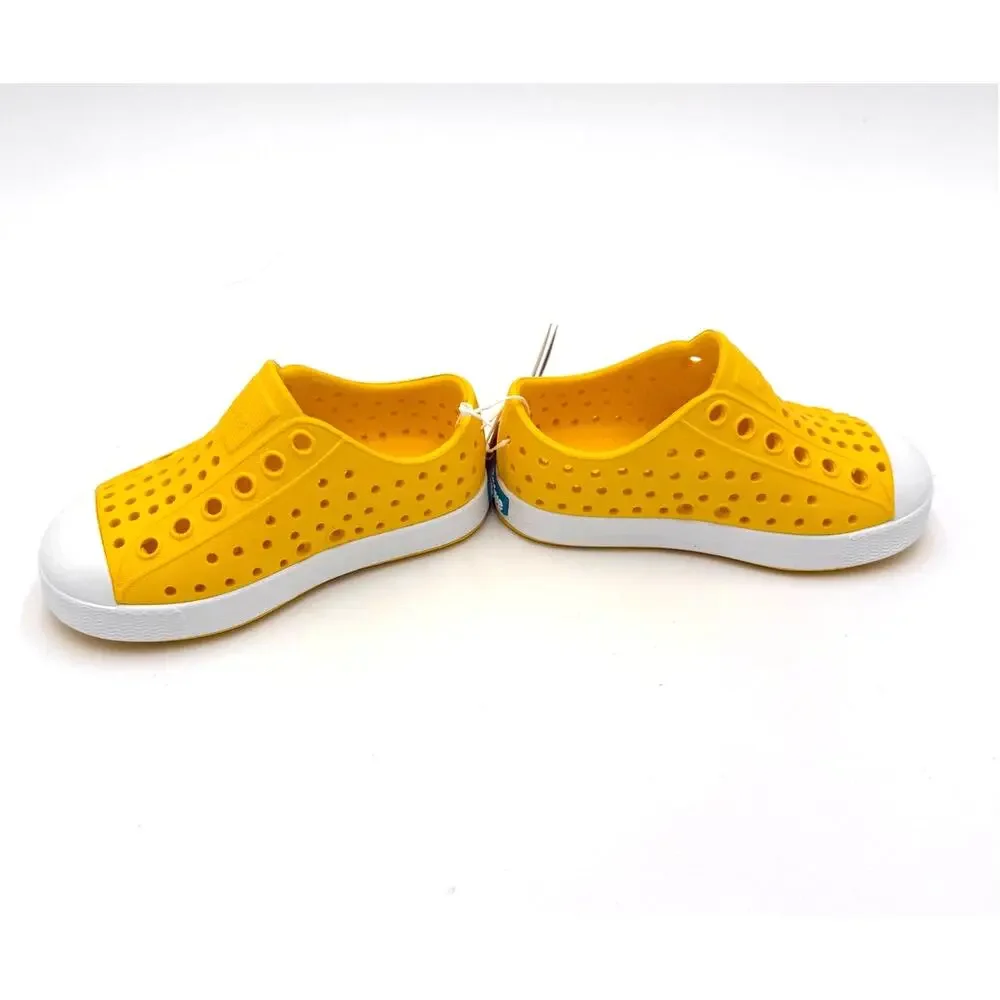 NEW! Native Jefferson Child Shoes - Crayon Yellow/Shell White - c5 (toddler 5)